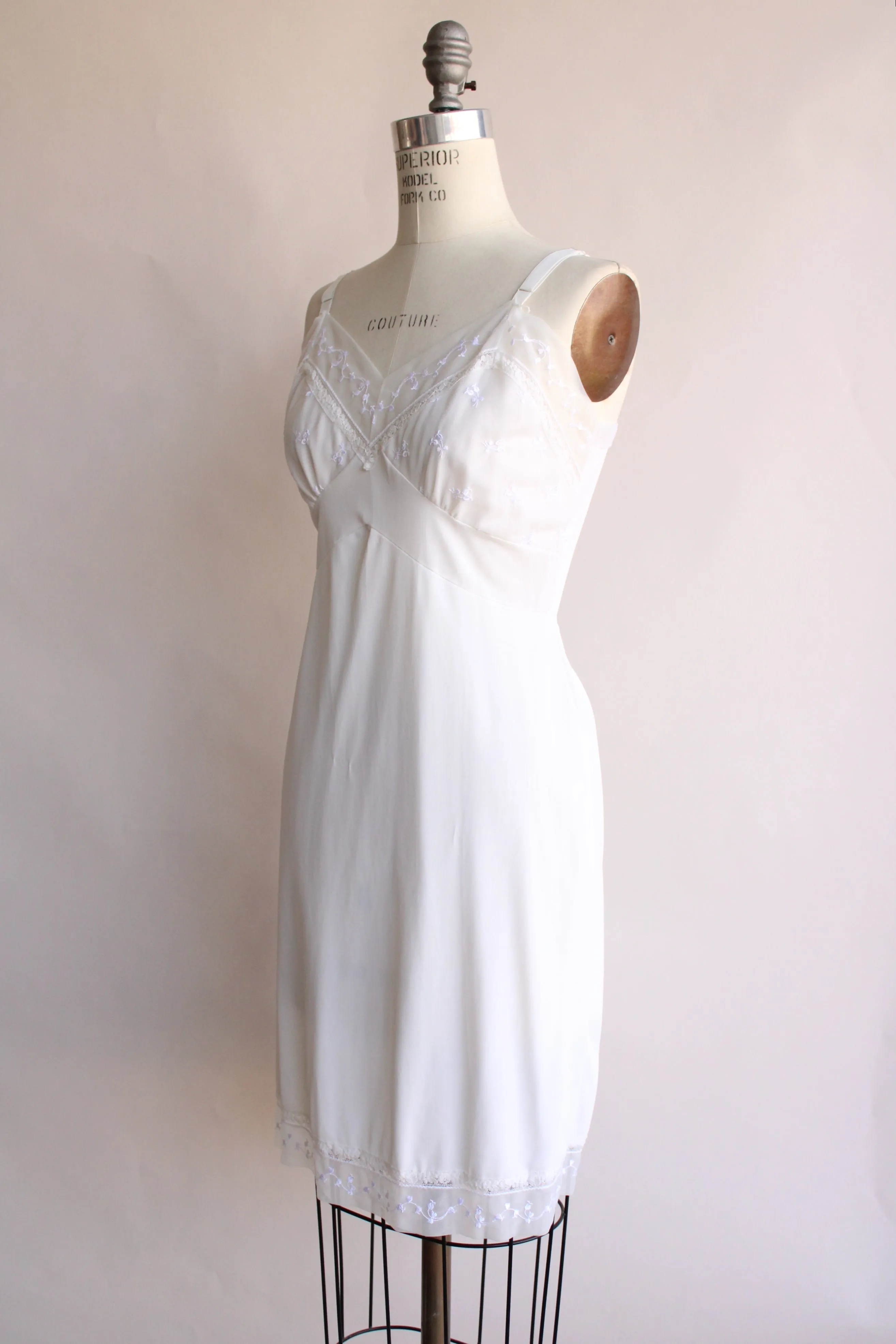 Vintage 1950s 1960s Deena Lingerie White Slip