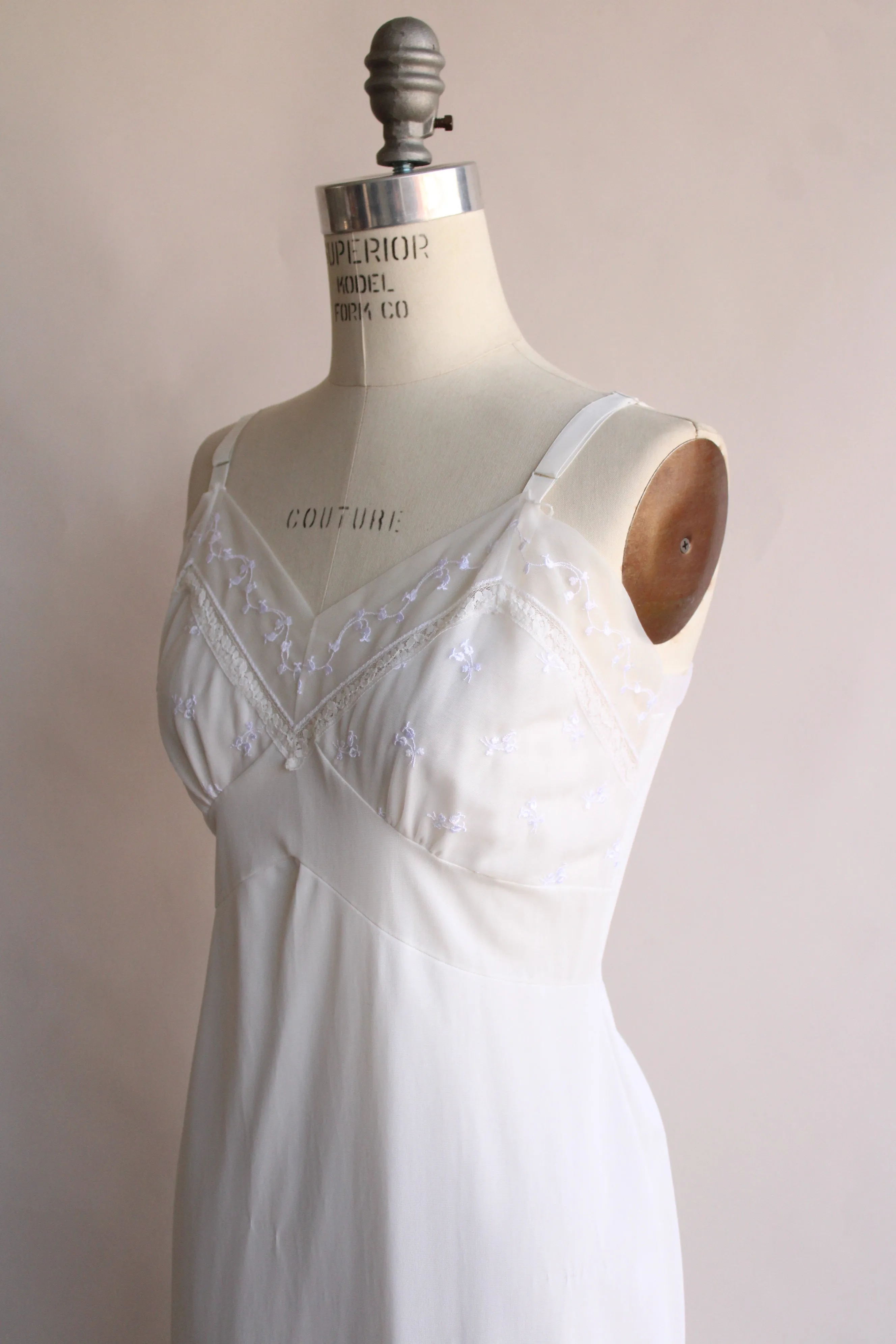 Vintage 1950s 1960s Deena Lingerie White Slip