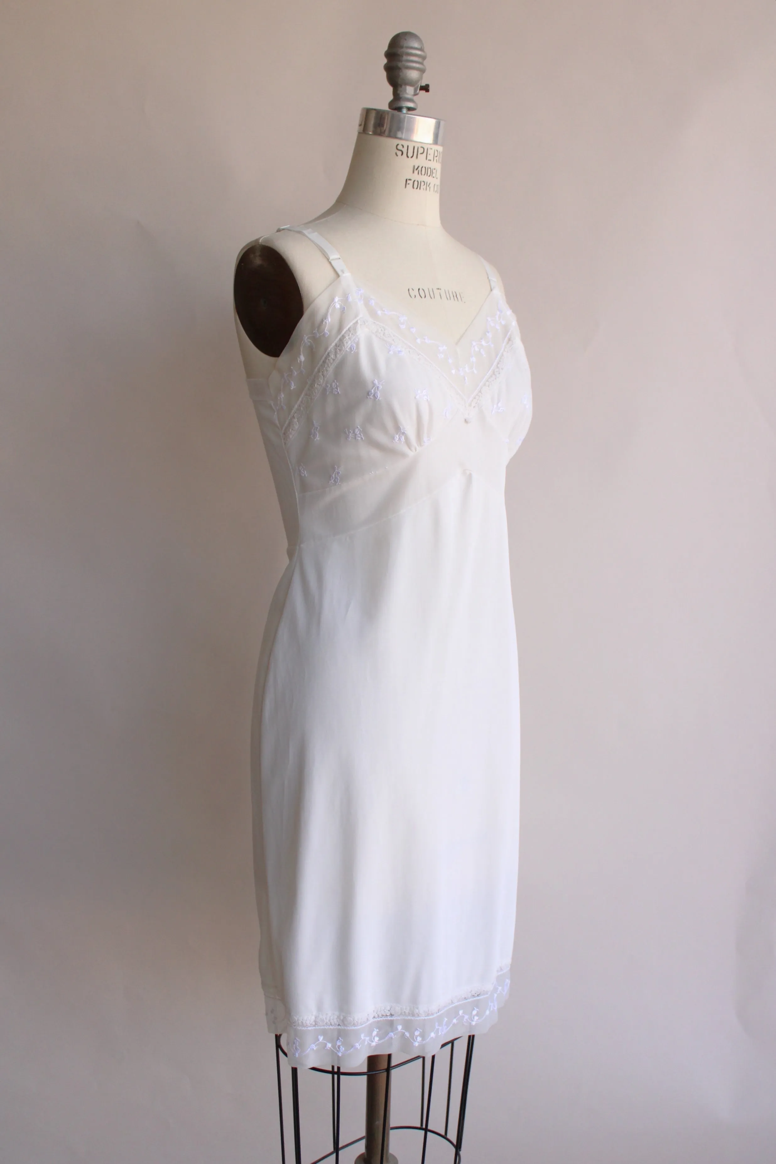 Vintage 1950s 1960s Deena Lingerie White Slip