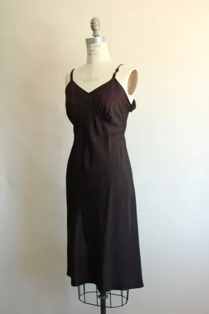 Vintage 1950s Black Charmode Full Slip by Sears Roebuck