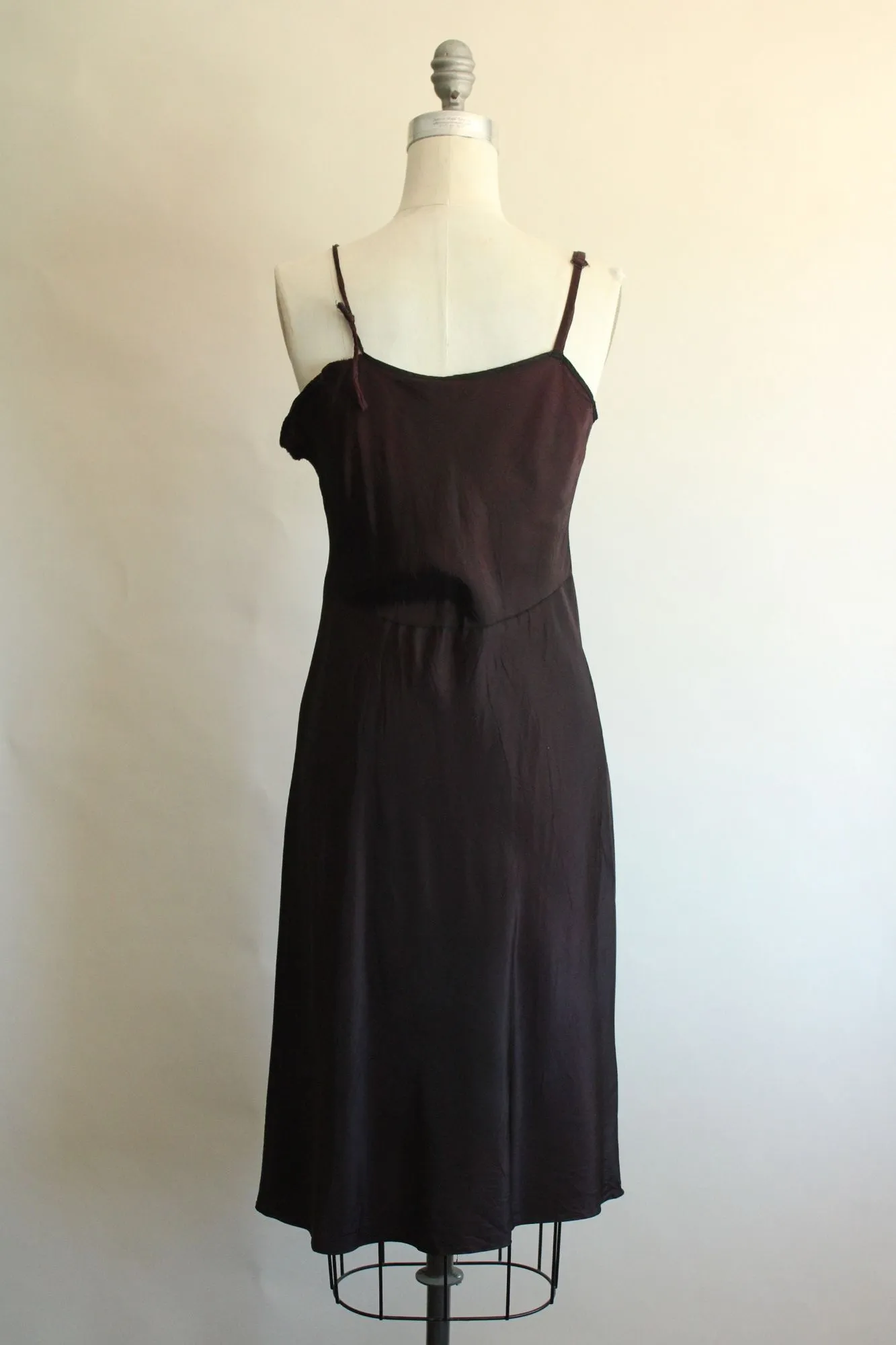 Vintage 1950s Black Charmode Full Slip by Sears Roebuck